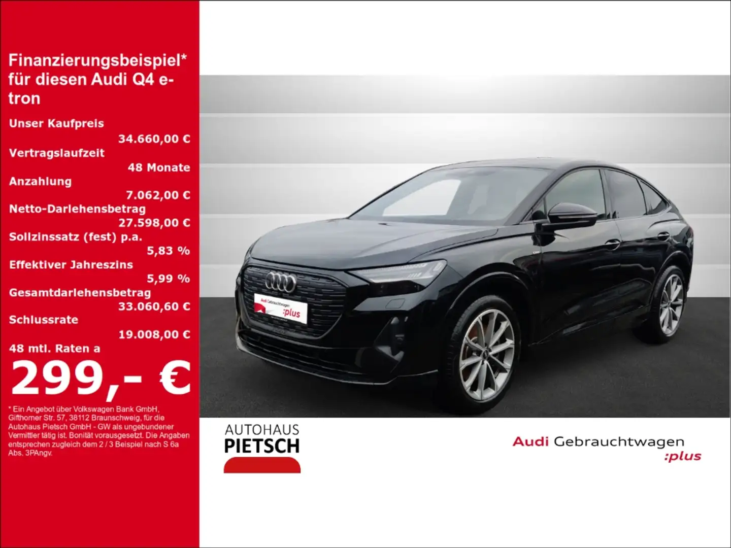 Audi Q4 e-tron Sportback 40 Sline 77 kWh SONOS Matrix Schwarz - 1