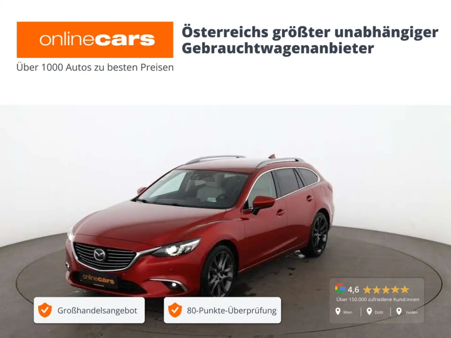 Mazda 6 Kombi 2.2 SKYACTIV-D SportLine Aut LED AHK BOSE Rot - 1