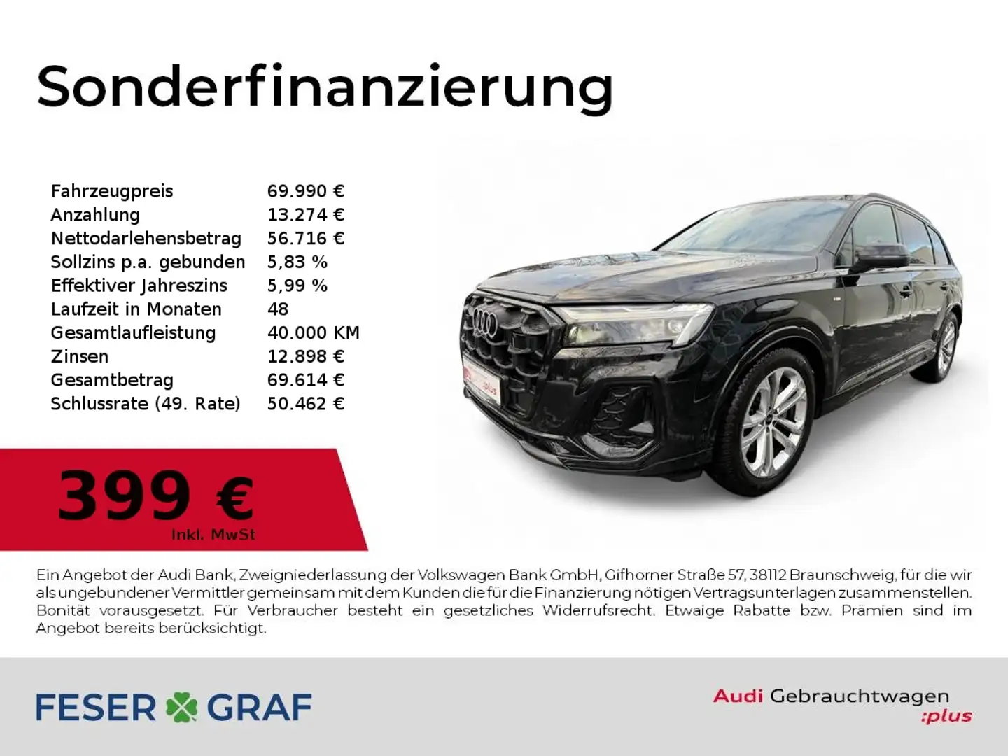 Audi Q7 S line 50 TDI quattro Matrix/4xSHZ/Pano/AHK/HUD/36 Schwarz - 1