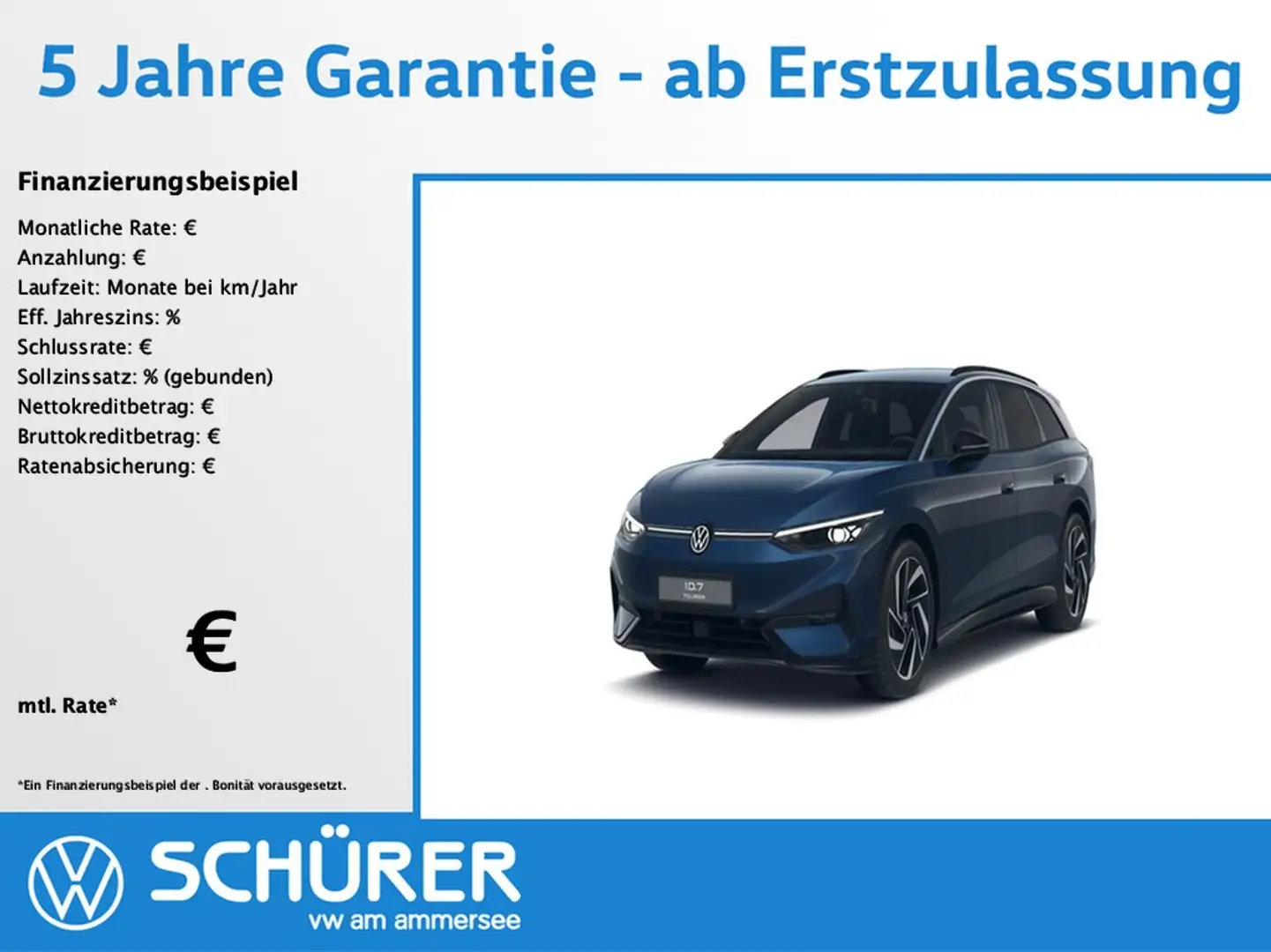 Volkswagen ID.7 Tourer Pro S AHK DCC HKardon Wärmepump 360° Blau - 1