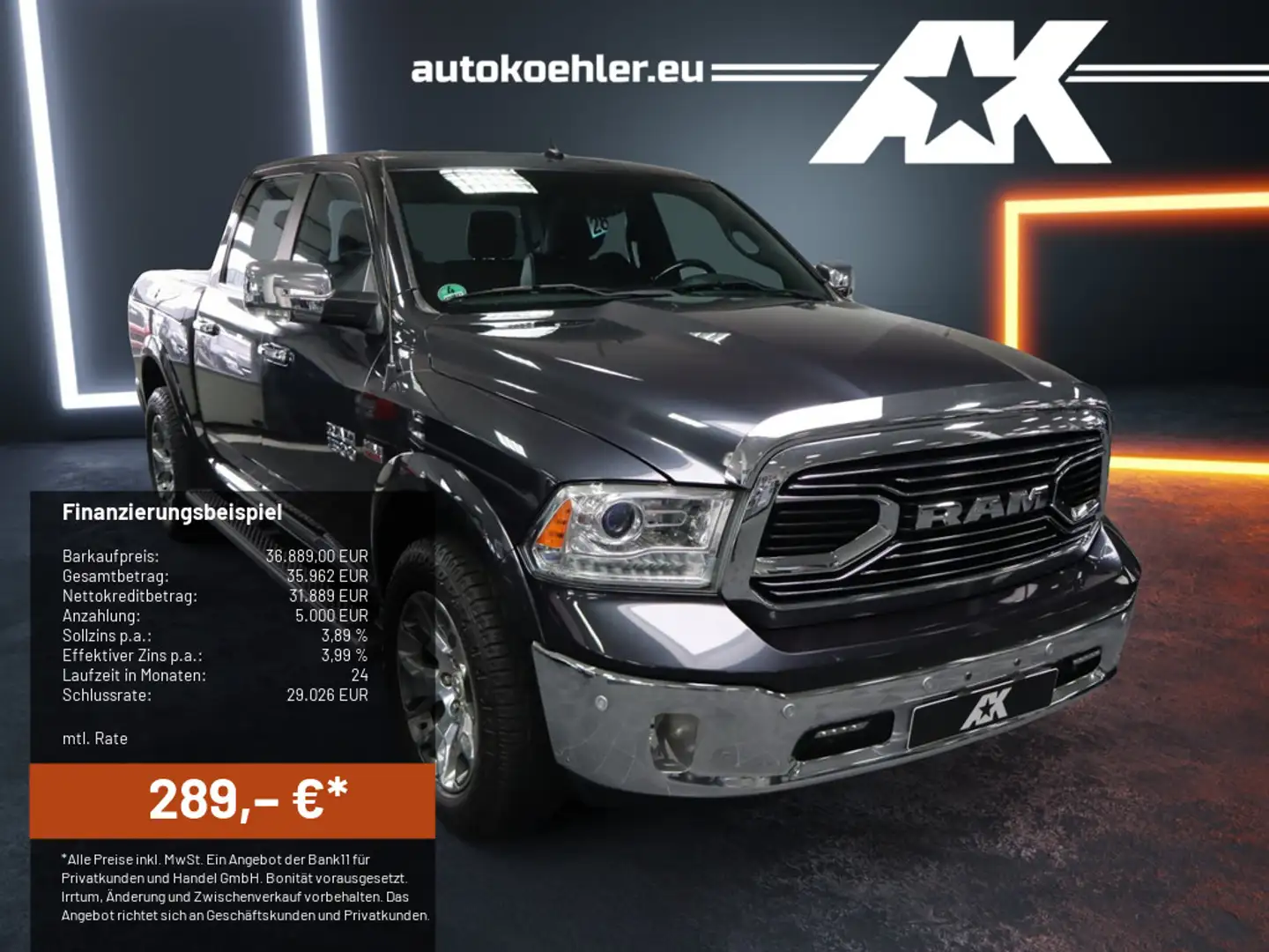 Dodge RAM 1500 Limited LPG Rambox AHK Leder Navi V8 Grigio - 1