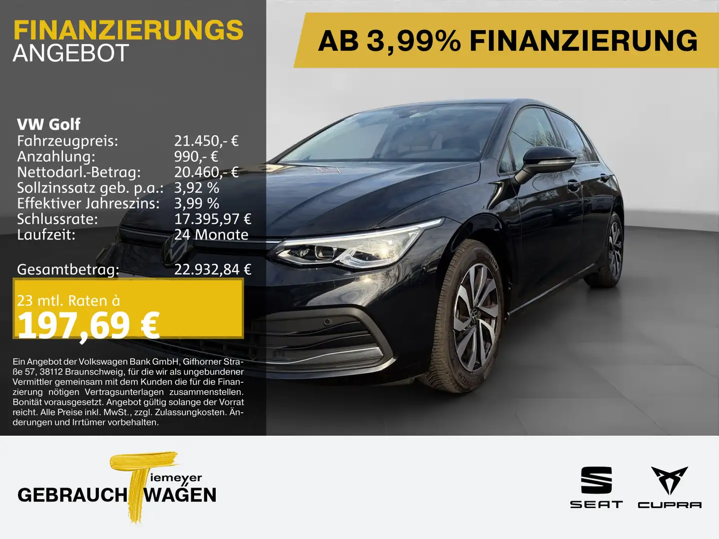 Volkswagen Golf 1.5 TSI ACTIVE LED+ AHK KAMERA NAVI Schwarz - 1