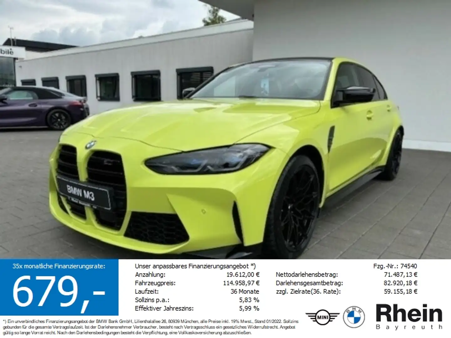 BMW M3 Competition Limousine mit M Jaune - 1