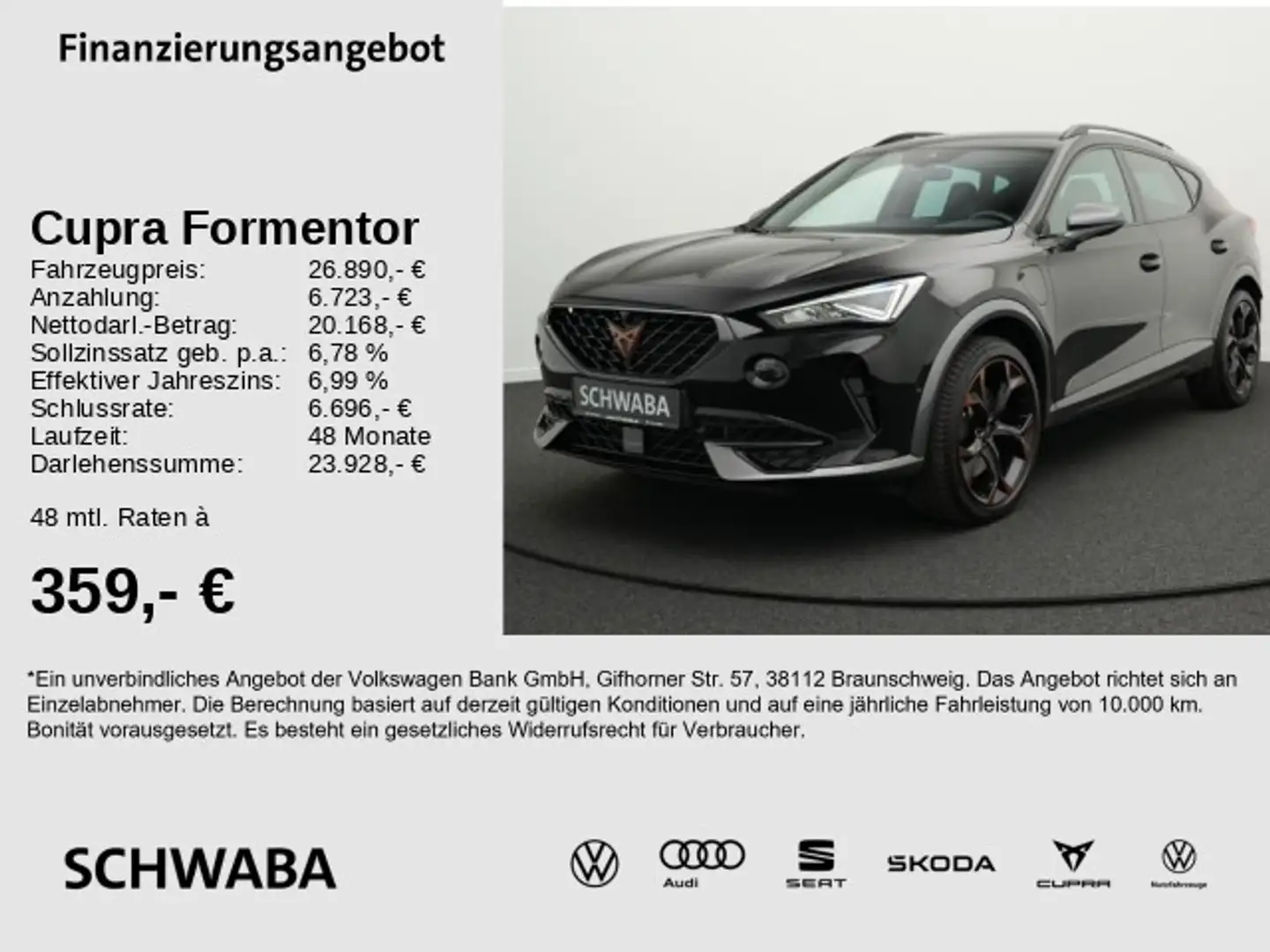 CUPRA Formentor VZ 1.4 e-Hybrid DSG *ACC*LED*NAVI*19'' Schwarz - 1