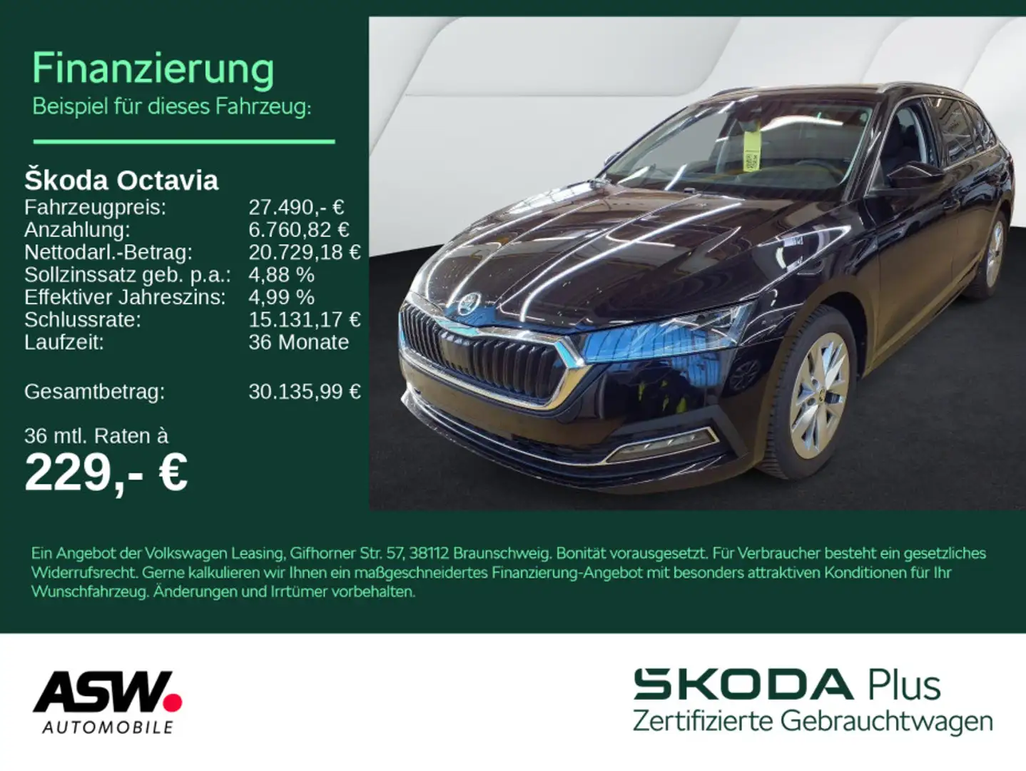 Skoda Octavia Combi Style 2.0 TDI LED NAVI Head-up ACC Zwart - 1