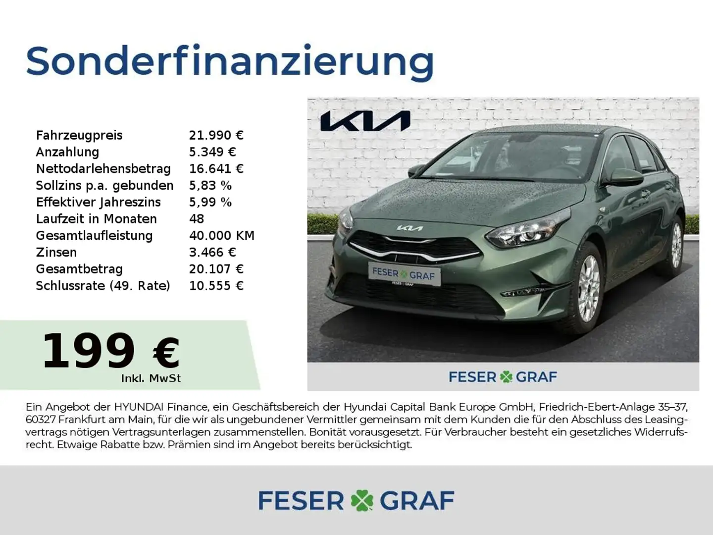 Kia Ceed / cee'd T-GDI 1.5 Vision Klima PDC Kamera Verde - 1