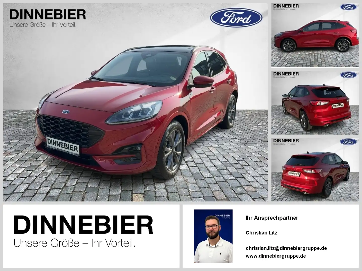 Ford Kuga ST-Line X LED+AHK+Glasdach+Kamera+SHZ Rouge - 1