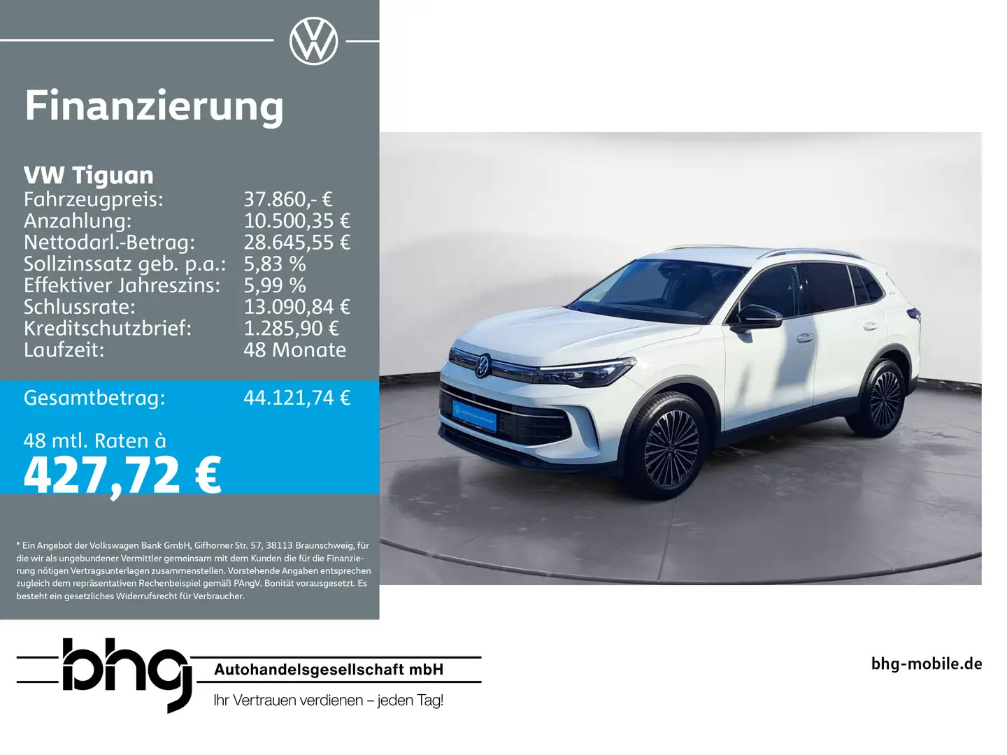 Volkswagen Tiguan 2.0 TDI DSG *GOAL* #AHK #LED #DESIGN-PAKE Weiß - 1