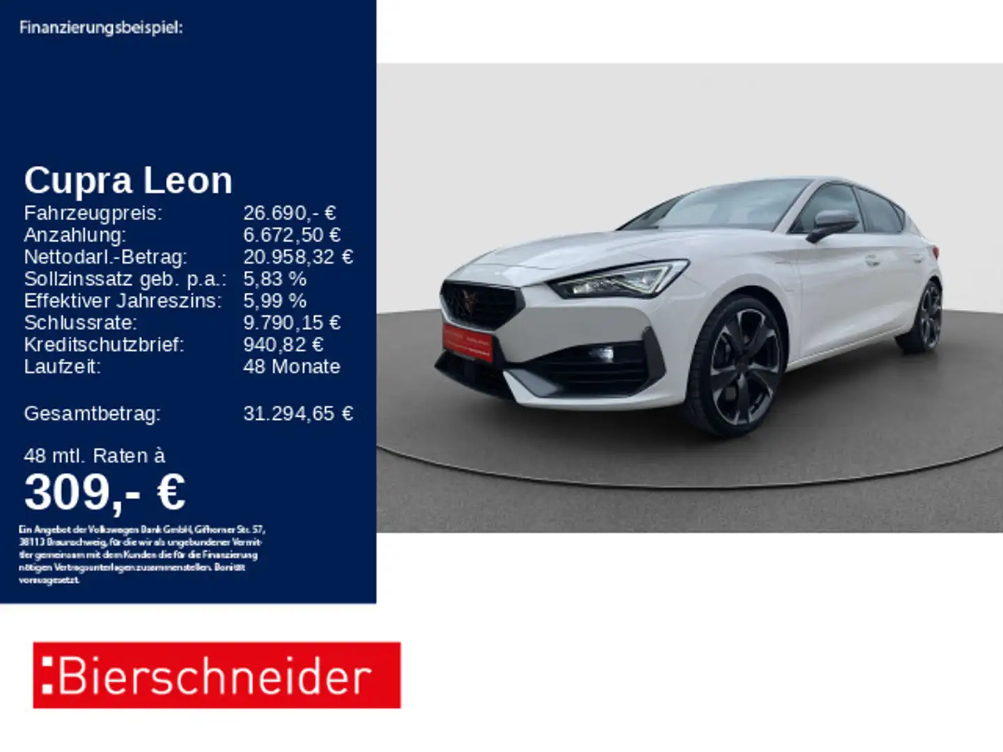 CUPRA Leon 1.4 e-Hybrid VZ LED DCC NAVI SHZ 19 Weiß - 1