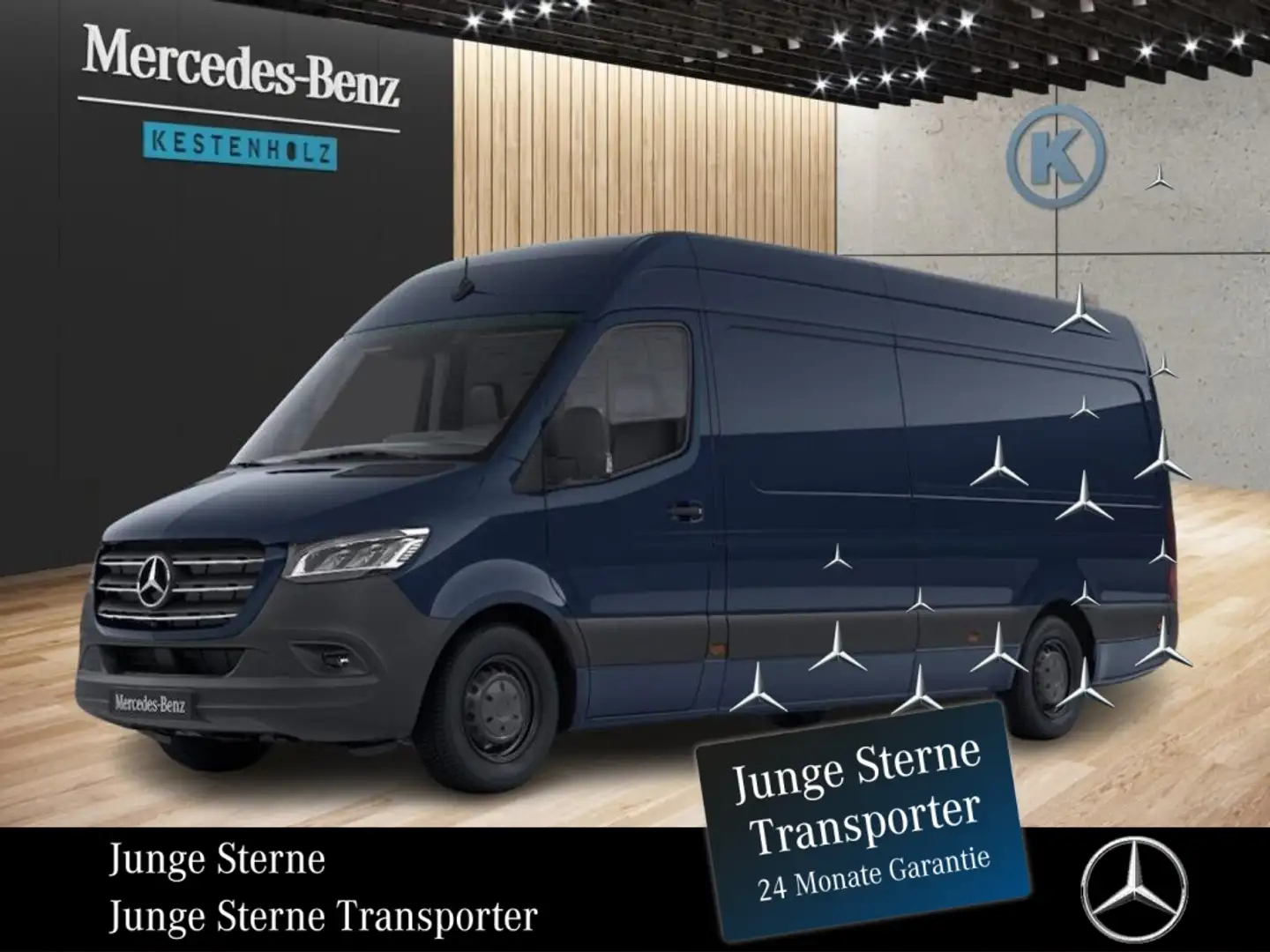 Mercedes-Benz Sprinter 317 CDI L3H2 *MBUX*STANDHZG*KAM* Blauw - 1