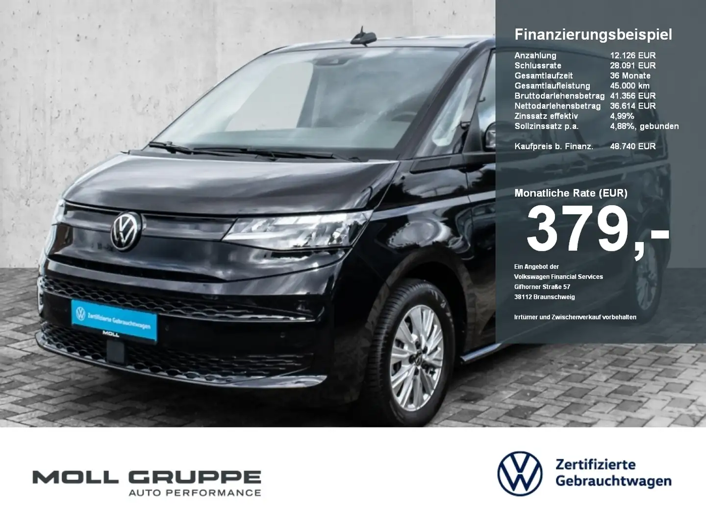 Volkswagen T7 Multivan T7 2.0 TDI DSG  Navi KAM KEYLESS KLIMAA. Schwarz - 1