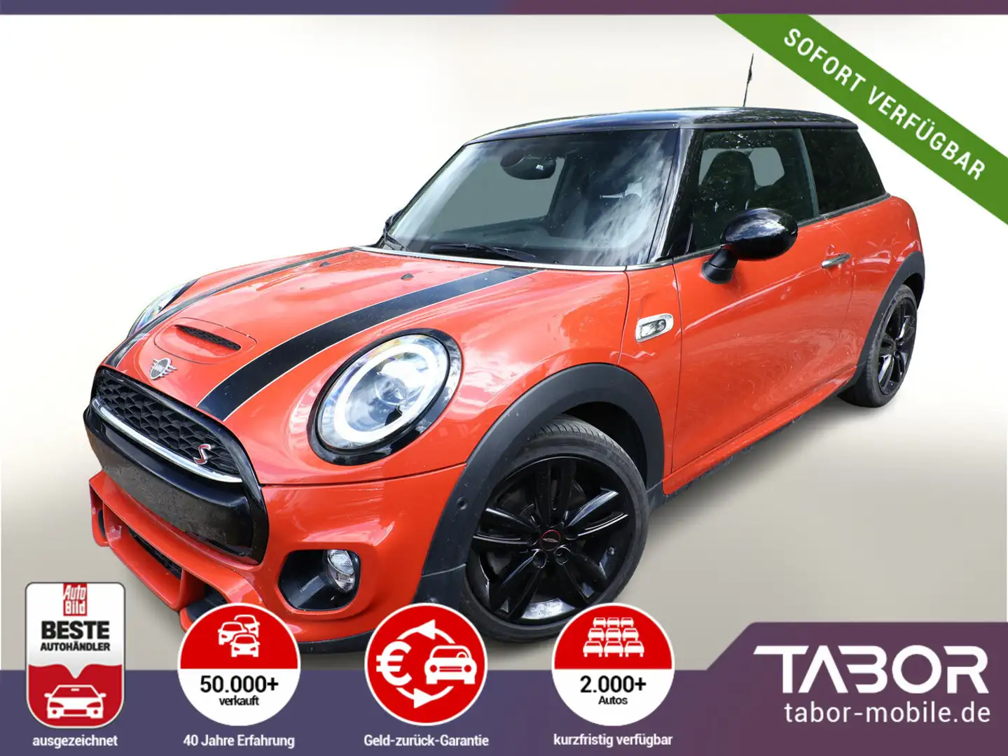 MINI Cooper S S 192 JCW Nav Pano LED PDC Leder SHZ DCC Orange - 1