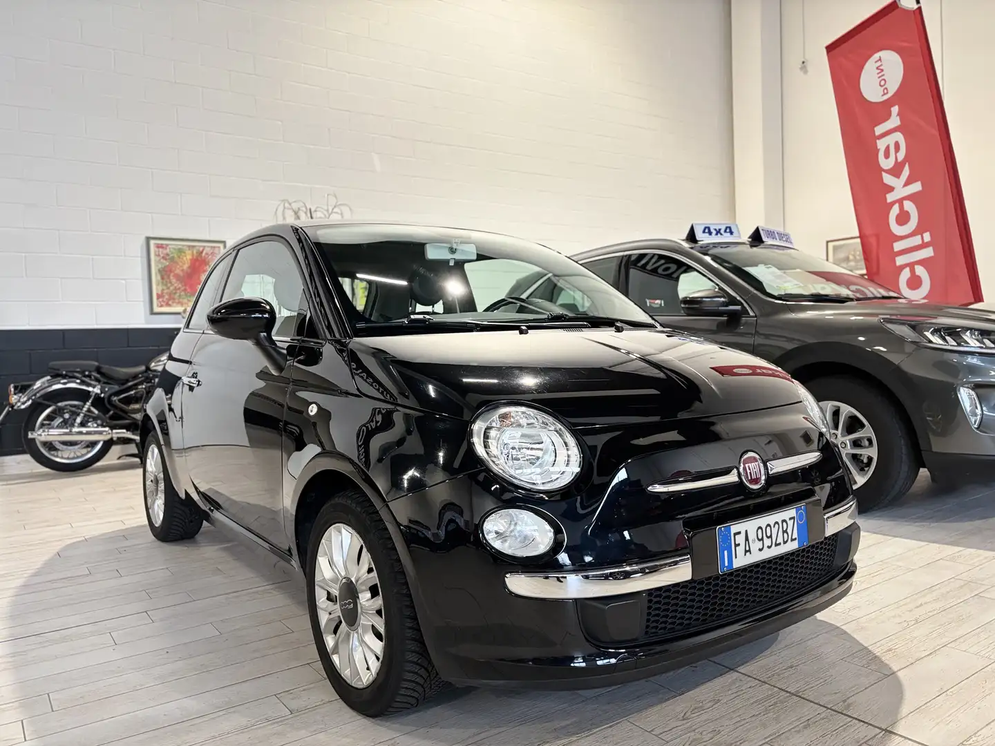 Fiat 500 LOUNGE 1.2 BENZINA UNICO PROP. FULL OPTIONAL TETTO Nero - 2