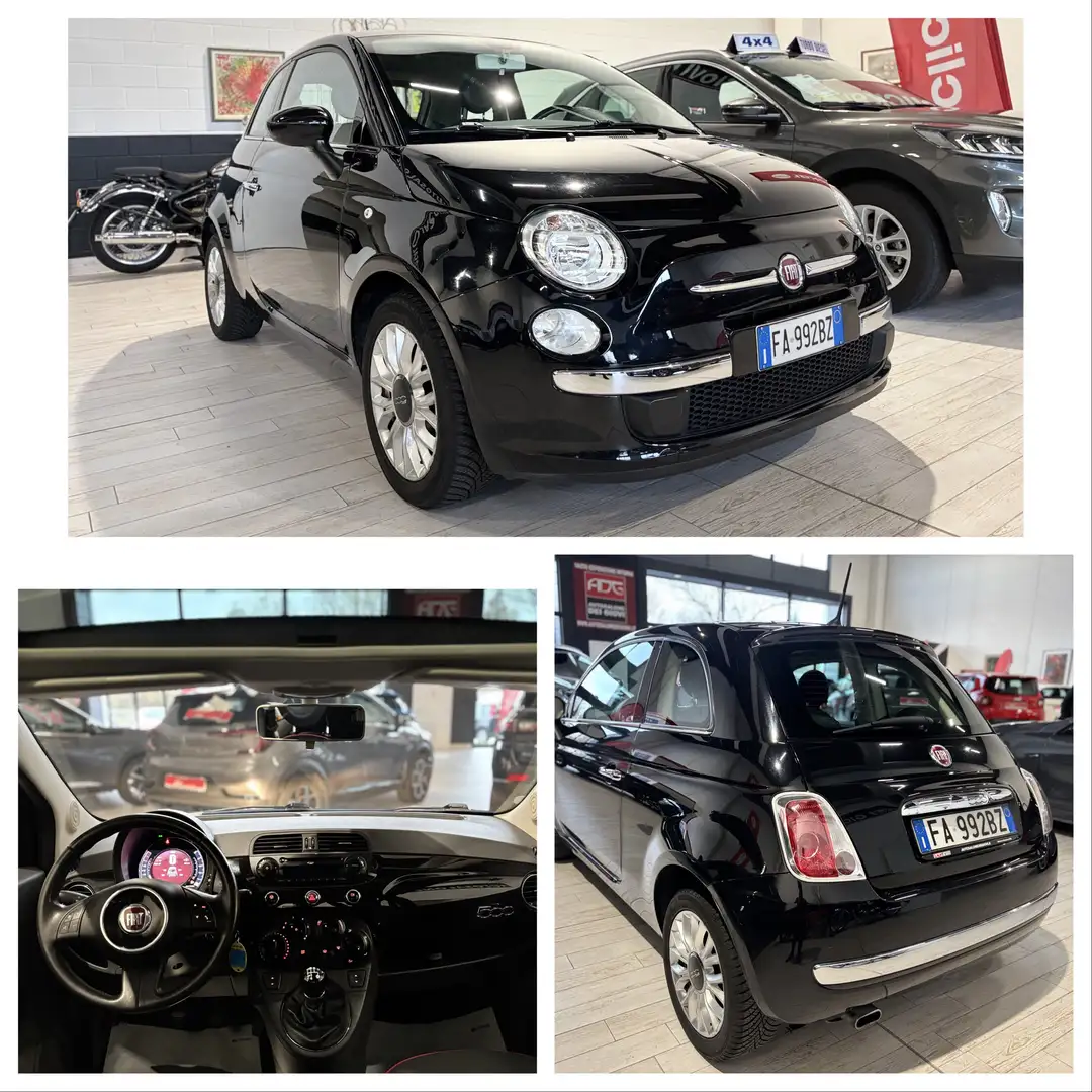 Fiat 500 LOUNGE 1.2 BENZINA UNICO PROP. FULL OPTIONAL TETTO Nero - 1