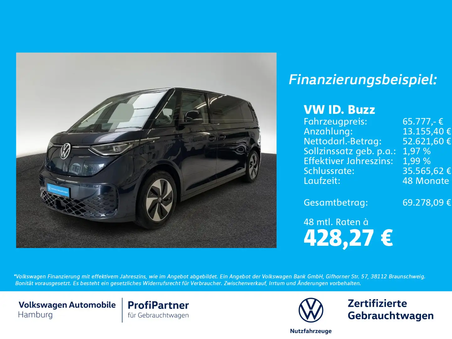 Volkswagen ID. Buzz ID.Buzz Pro LR AHK 7-Sitze 360° Panorama LED Blau - 1