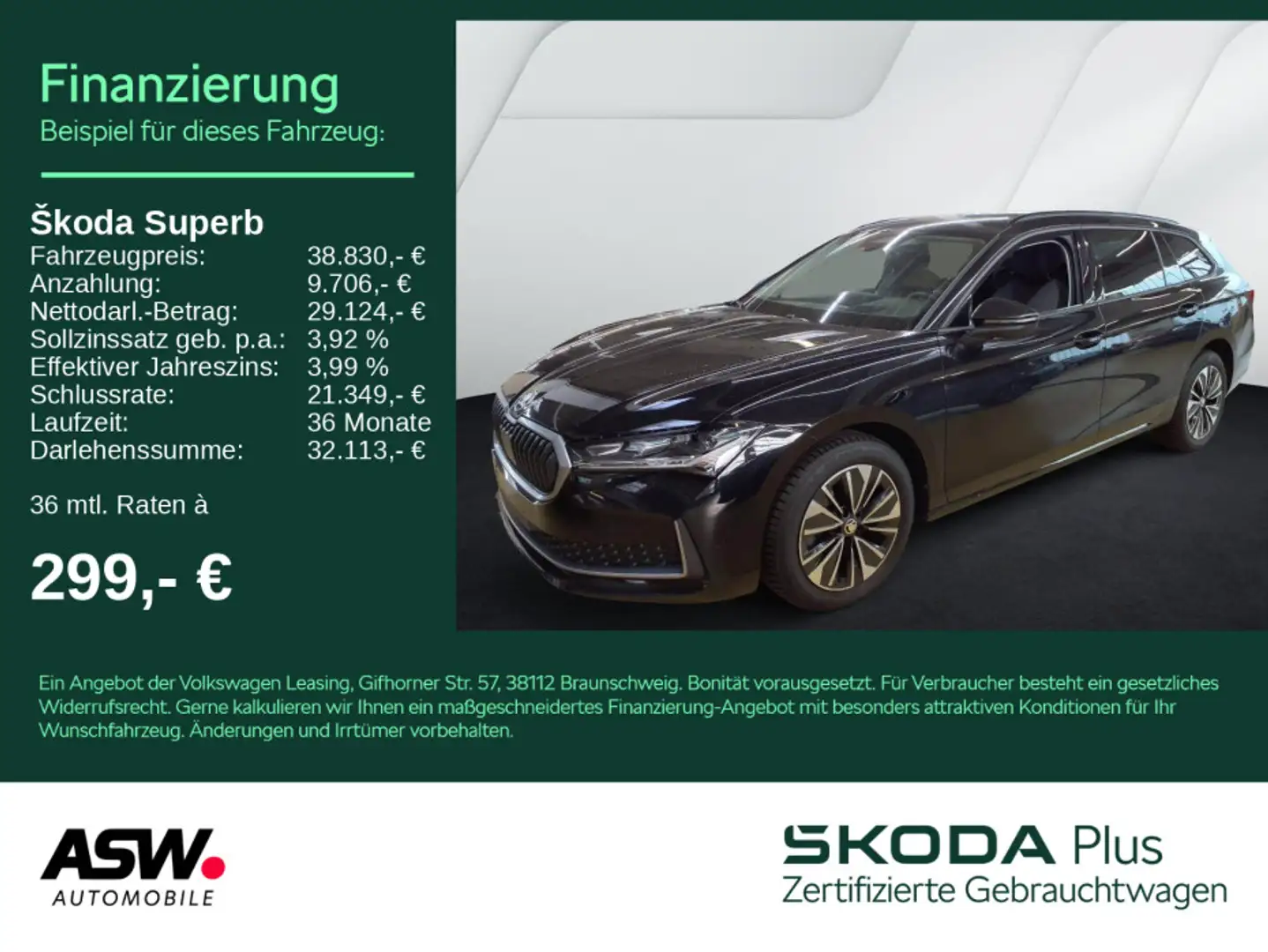 Skoda Superb Combi Selection 2.0 TDI DSG Navi LED AHK Schwarz - 1