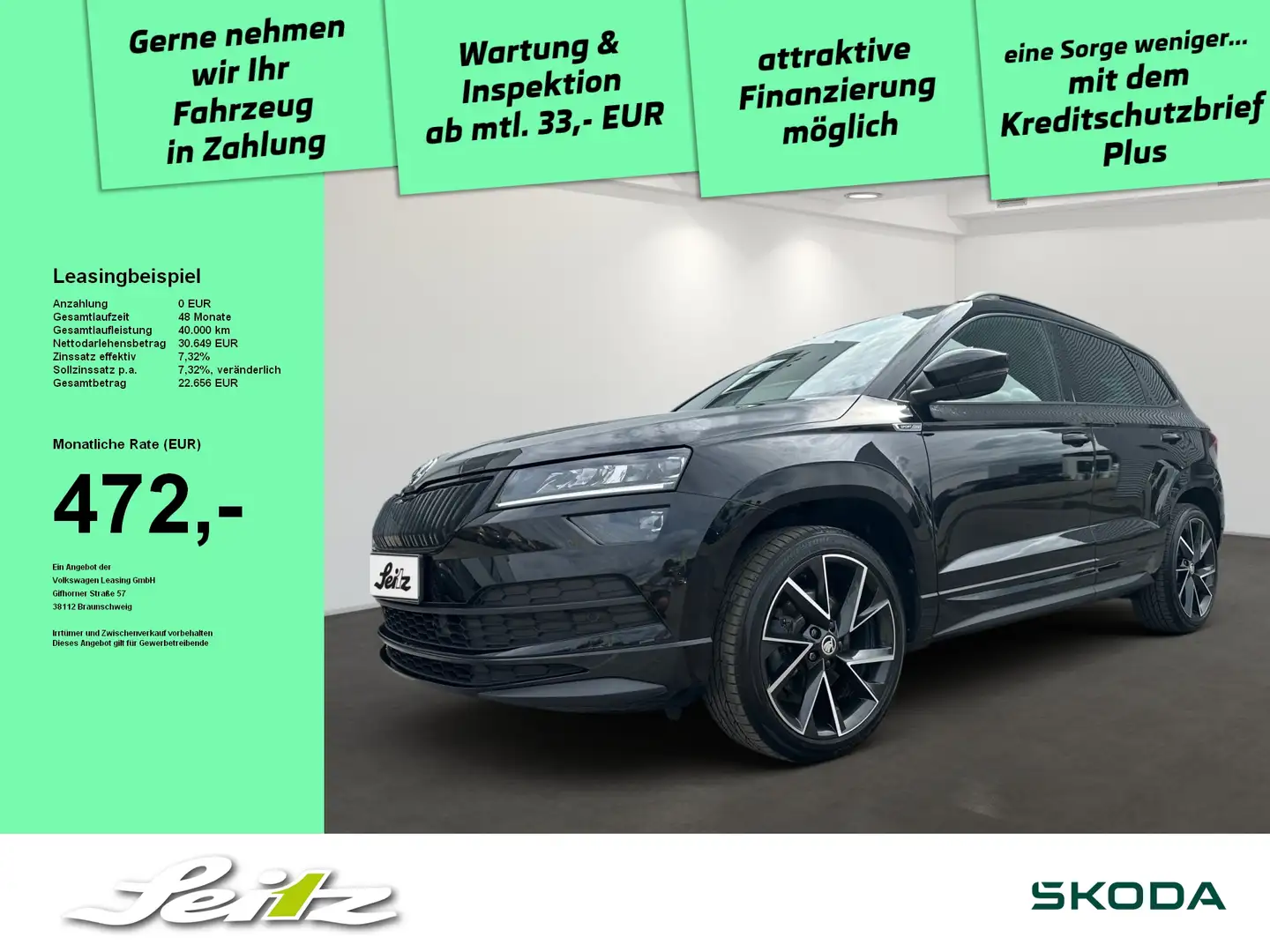 Skoda Karoq 2.0 TDI 4x4 Sportline *AHK*PANO*STANDH* Schwarz - 1
