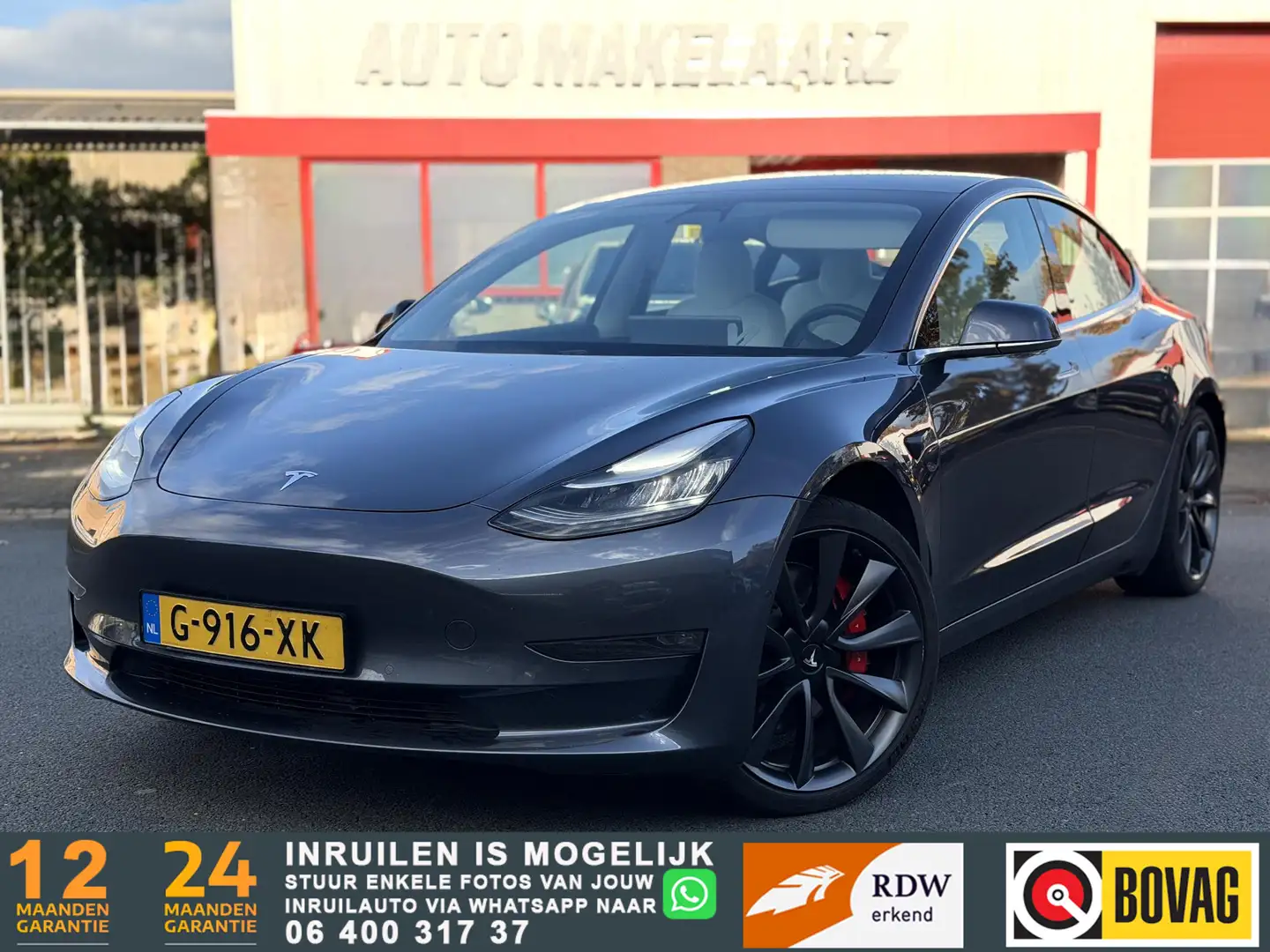 Tesla Model 3 Performance AWD 75 kWh Midnight Silver Metallic Grau - 1