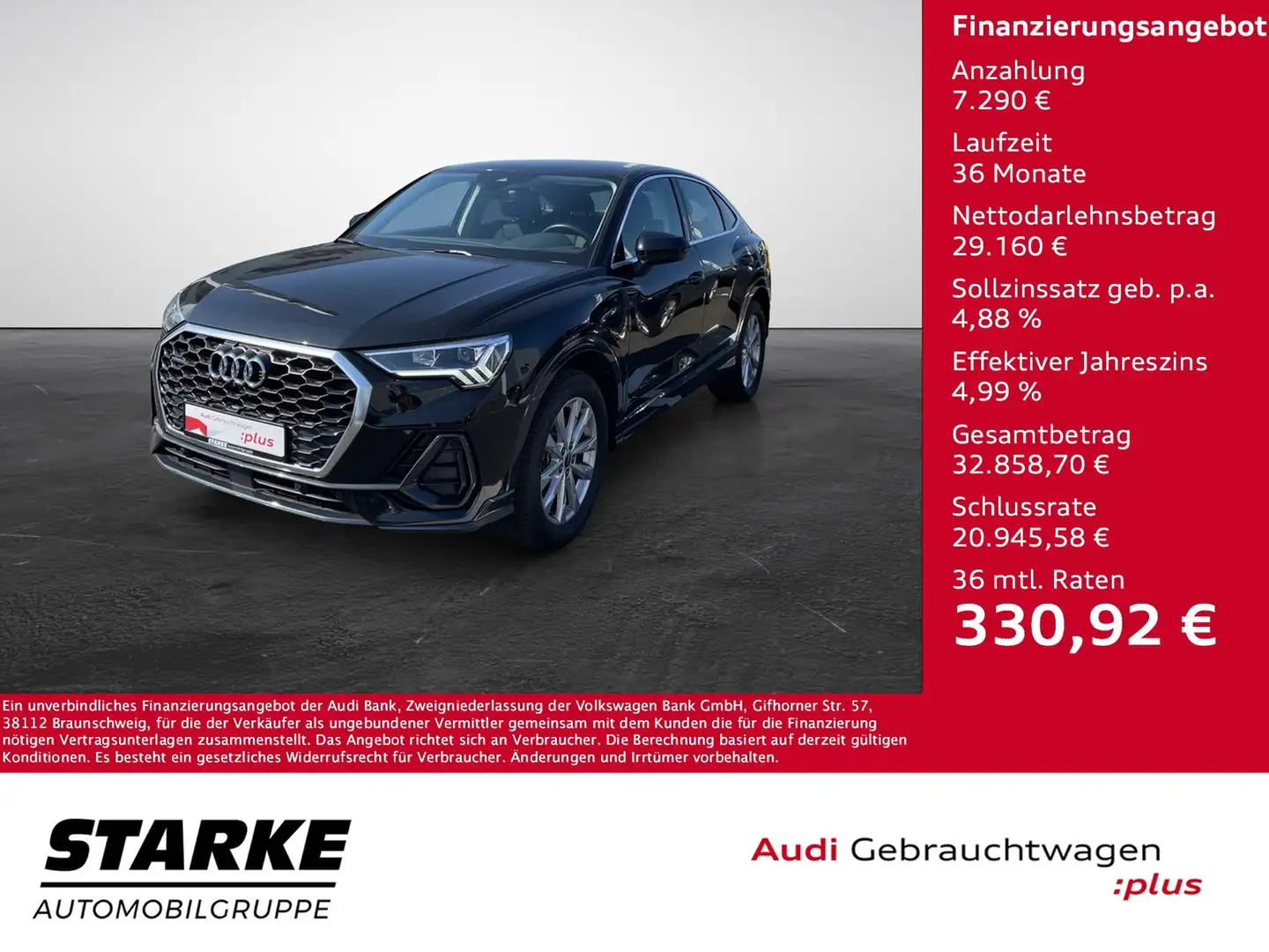 Audi Q3 Sportback 40 TFSI S tronic quattro Noir - 1