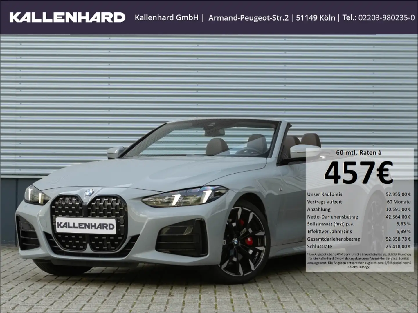 BMW 430 i xDrive Cabrio-M-Sport Pro-Widescreen-Kamera-Hifi Grau - 1
