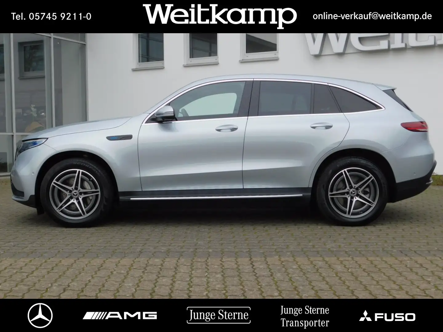 Mercedes-Benz EQC 400 EQC 400 4M AMG+Distronik+AHK+360°+Schiebedach Silber - 2