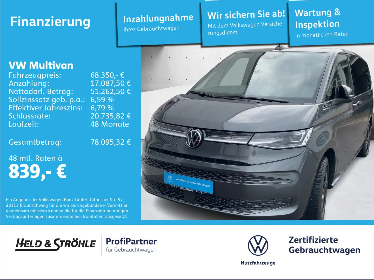 Volkswagen T7 Multivan GOAL 1.5 eHybrid 4M LÜ AHK PANO 5J.GAR. Grau - 1