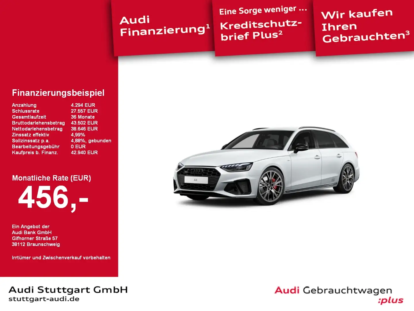 Audi A4 Avant 40 TFSI qu S line Keyless virtCo Kamera Weiß - 1