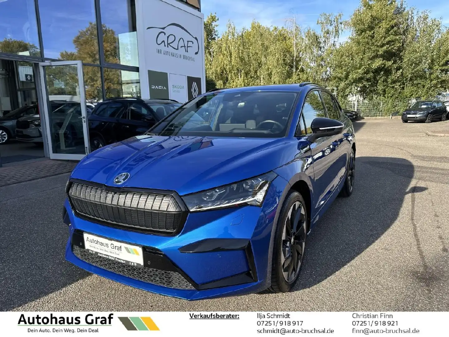 Skoda Enyaq Enyaq iV 80 Sportline *Wärmepumpe / Schiebedach Blau - 1