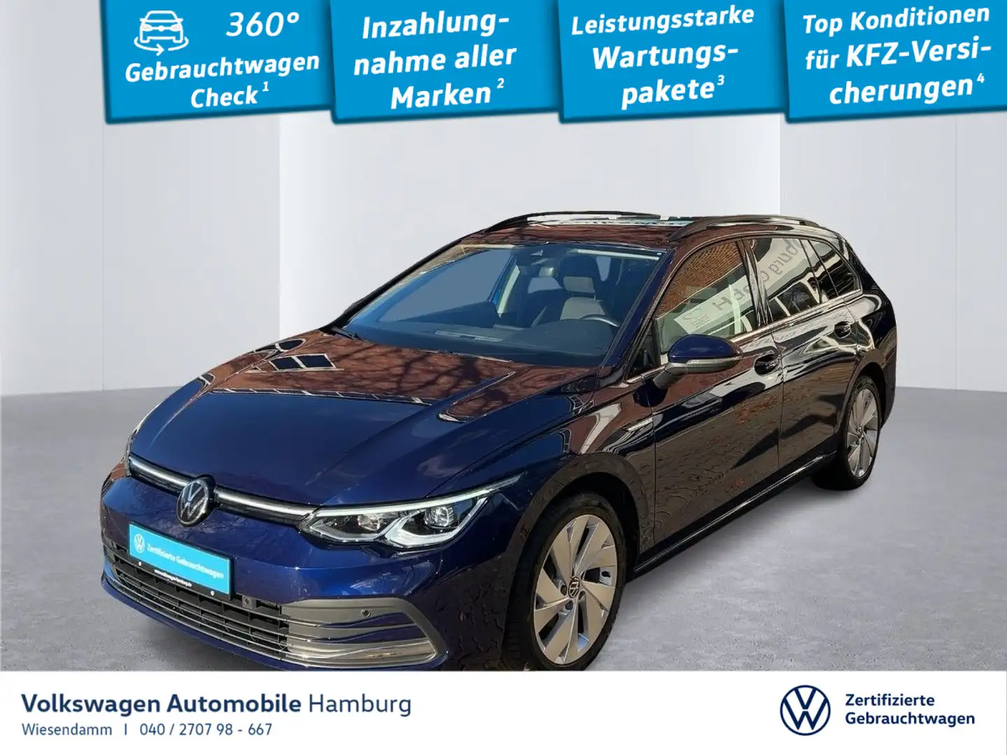 Volkswagen Golf Variant Golf VIII Variant 2.0 TDI Style DSG AHK Navi Kam Blau - 1