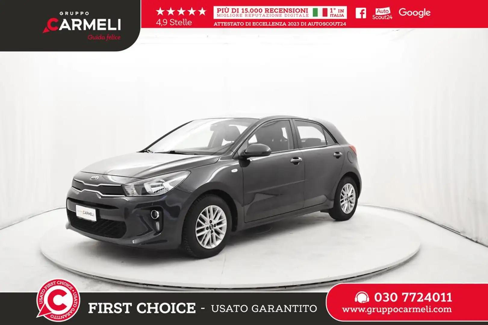 Kia Rio Rio 1.2 mpi Evolution 84cv my18 Grigio - 1