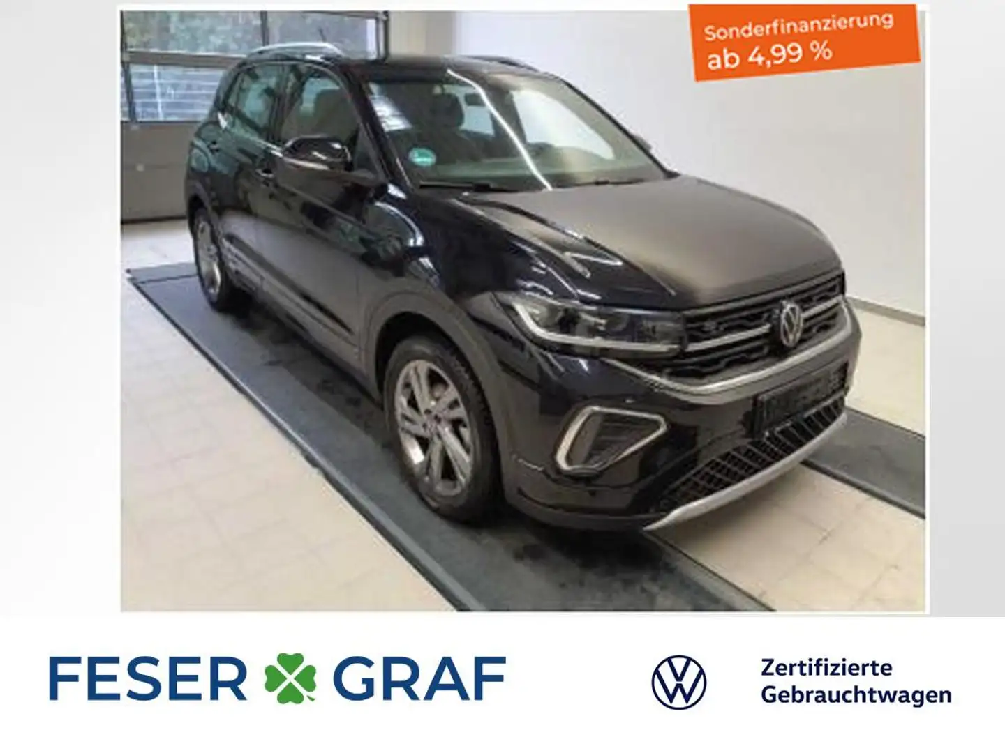 Volkswagen T-Cross R-Line 1.0 TSI 7-DSG KAMERA SHZ NAVI LED Schwarz - 1