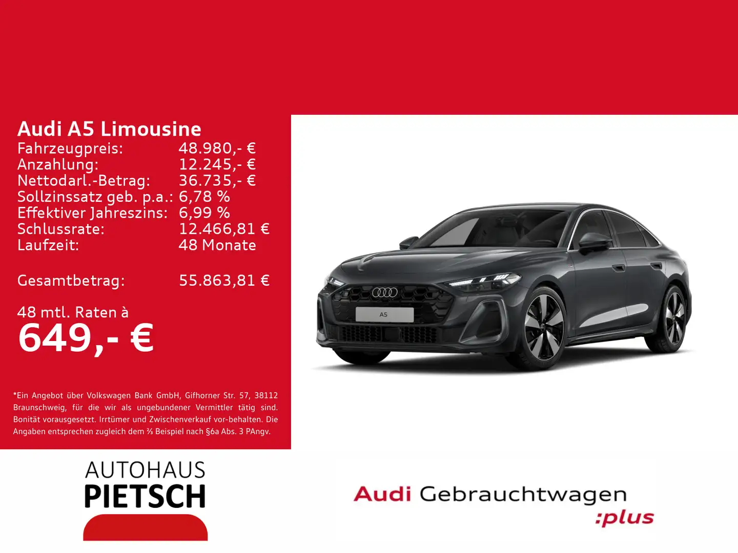 Audi A5 TFSI S tronic Grau - 1