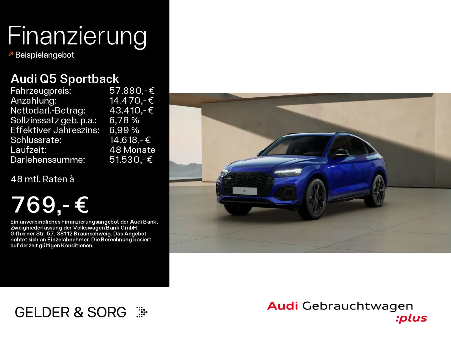 Audi Q5 55 TFSIe S line Pano*ACC*AHK*Matrix Blau - 1
