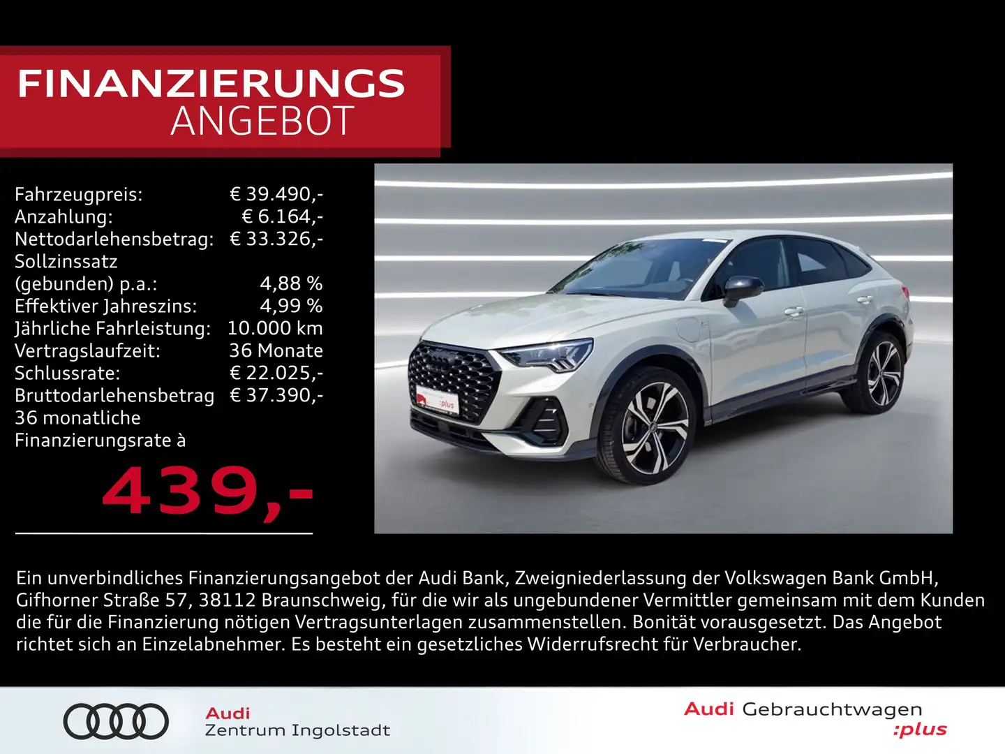 Audi Q3 Sportback 45 TFSI e S line Edition One MATRIX Silber - 1