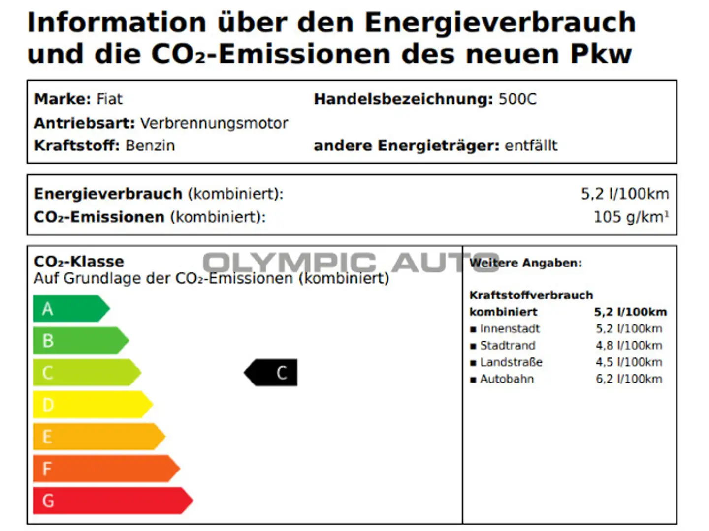 Fiat 500C 1.0 GSE Hybrid  PDC KLIMA-AT TOUCH CARPLAY Weiß - 2