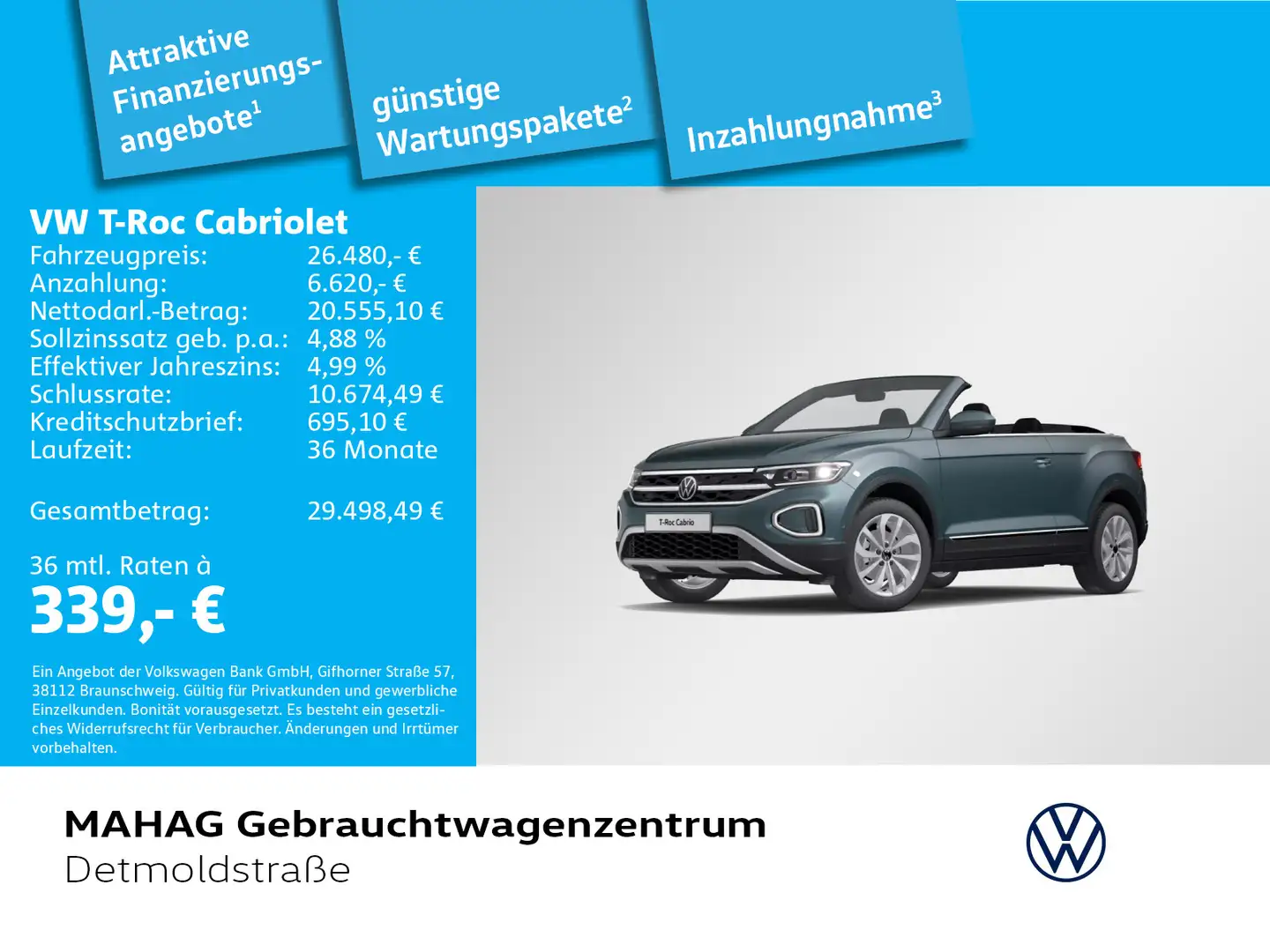 Volkswagen T-Roc Style 1.5 TSI IQ.Light IQ.Drive Blau - 1