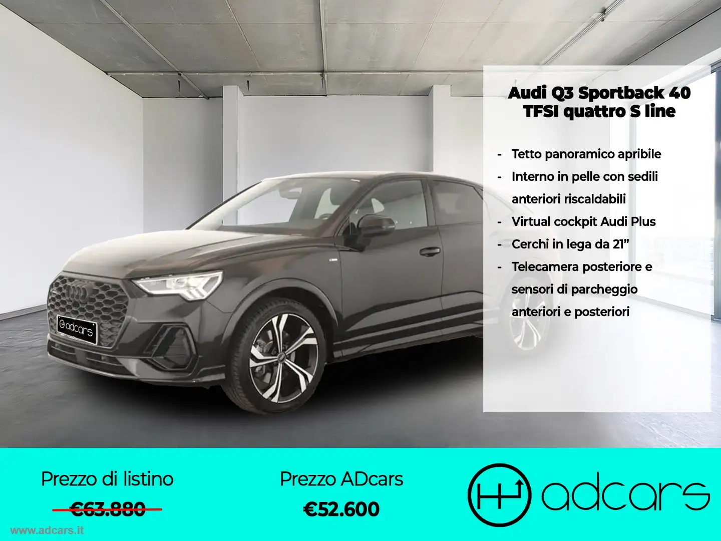 Audi Q3 SPB 40 TFSI quattro S Line S tronic TETTO PANORAMI Nero - 1
