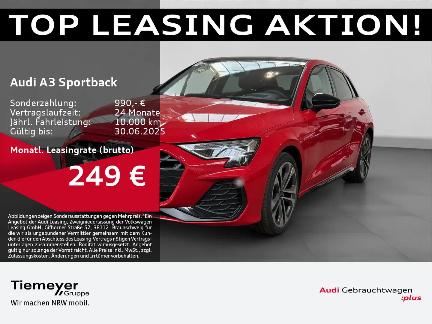 Audi A3 35 TFSI S LINE LEDER HuD PANO LM18 Rouge - 1