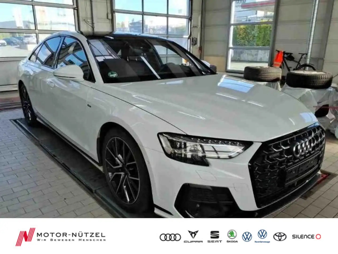 Audi A8 55 TFSI QU S-LINE 5JG+MATRIX+NAV+AIR+PANO+B&O Weiß - 1