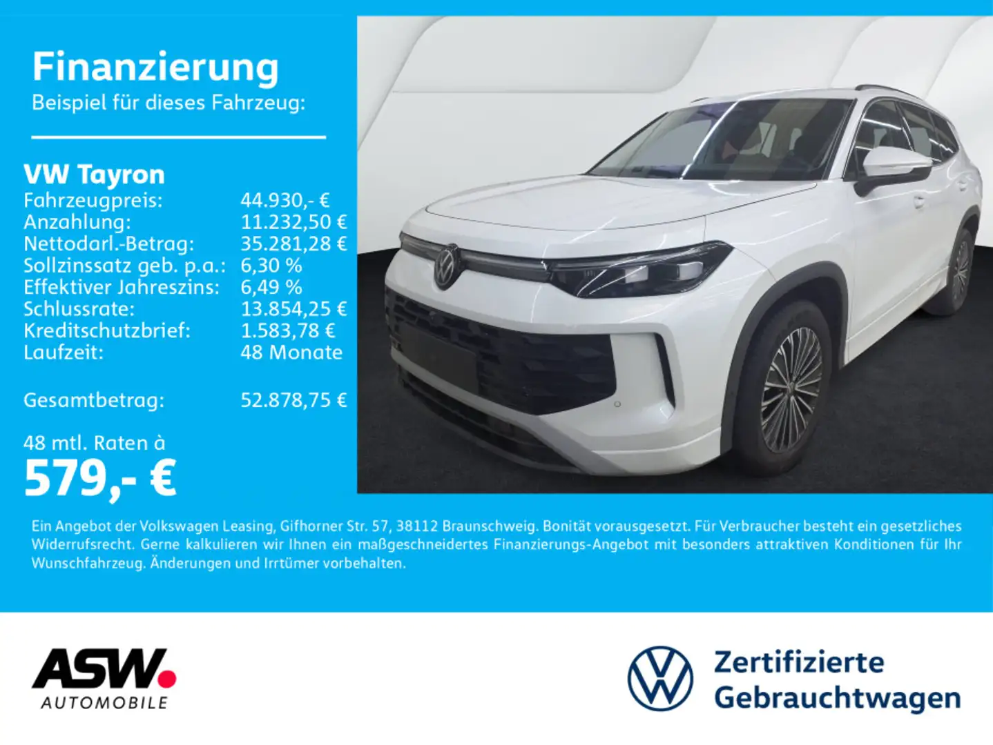 Volkswagen Tayron Life 2.0 TDI 4M DSG LED Navi 360° AHK 7-S Weiß - 1