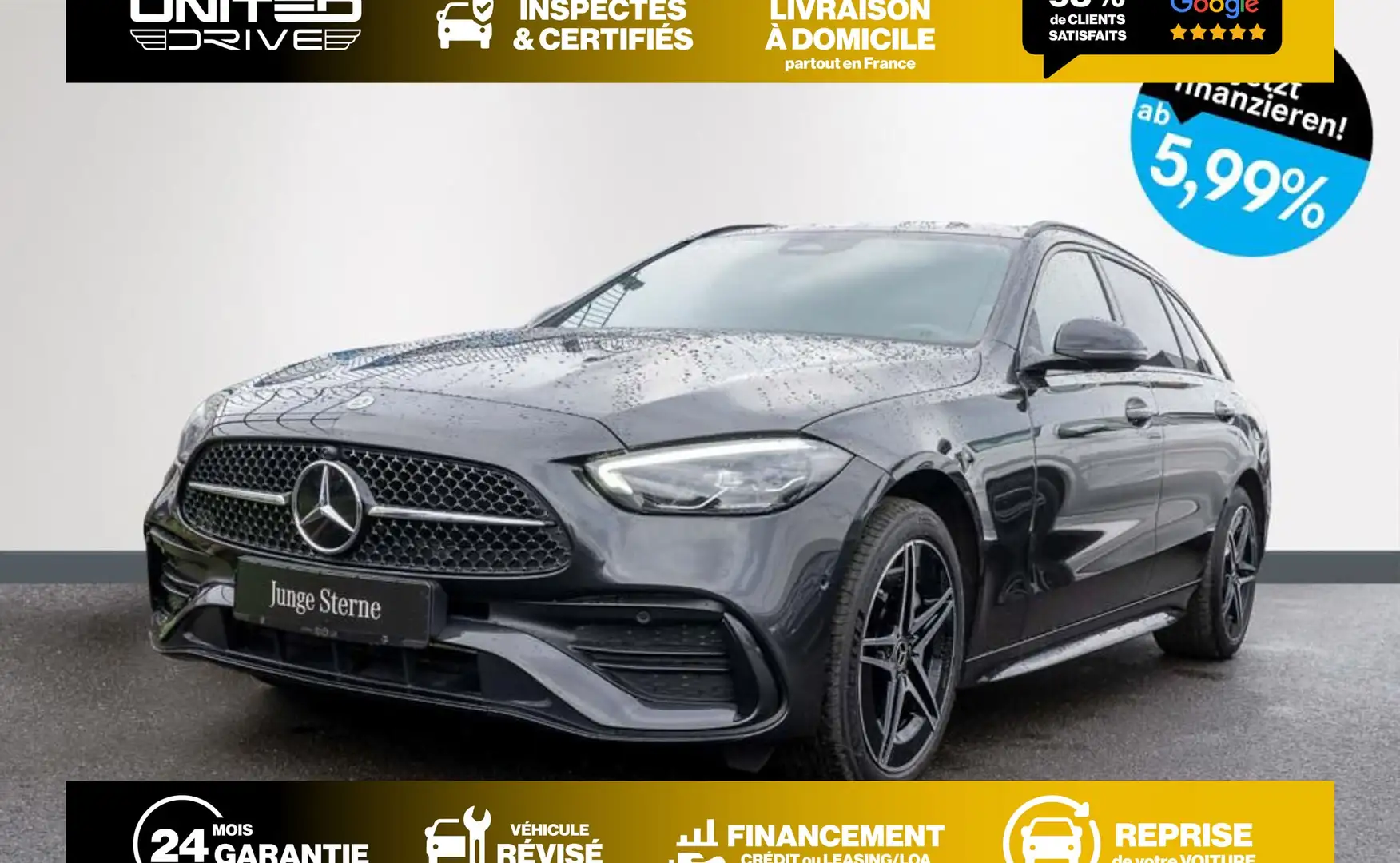 Mercedes-Benz C 300 e Break e-Hybrid AMG Line 204CV Gris - 1