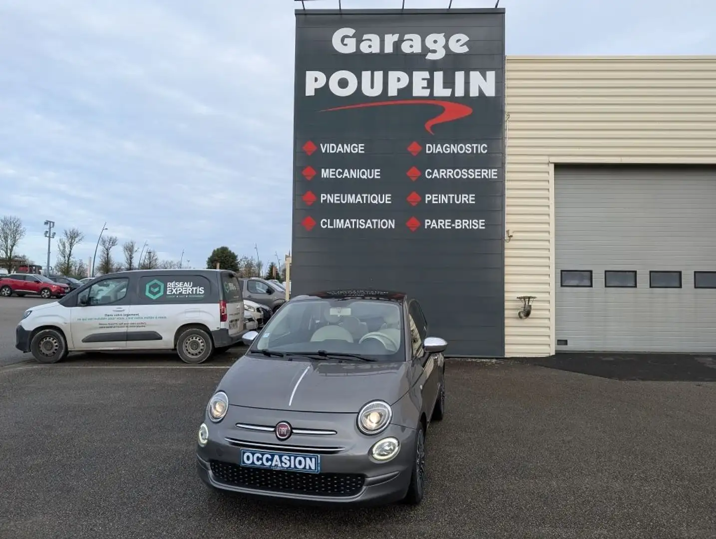 Fiat 500e 1.2 8V 69CH ECO PACK BY HARCOURT EURO6D Gris - 1