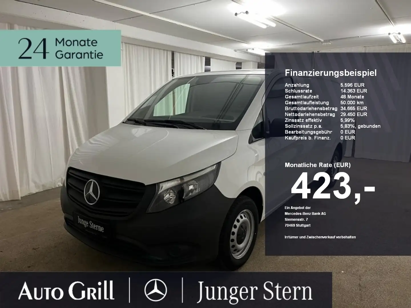 Mercedes-Benz Vito 110 CDI Kasten Kasten Lang Klima Trennwand Blanc - 1