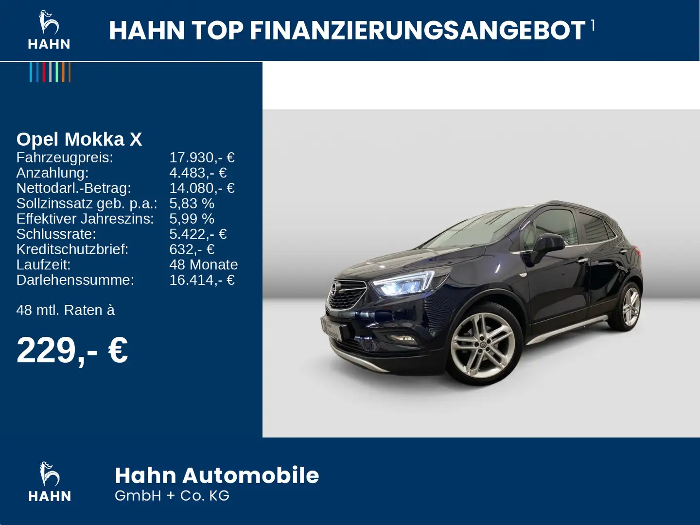 Opel Mokka X 1.4 Turbo Ultimate Navi Kamera LED PDC Blu/Azzurro - 2