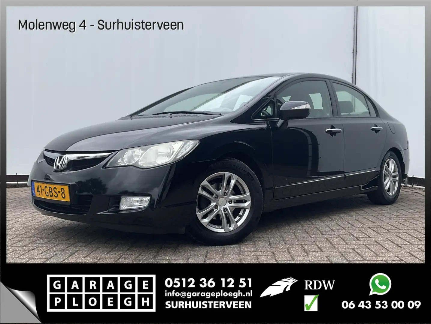 Honda Civic 1.3 Hybrid Automaat Clima Cruise Stoelverw. Zwart - 1