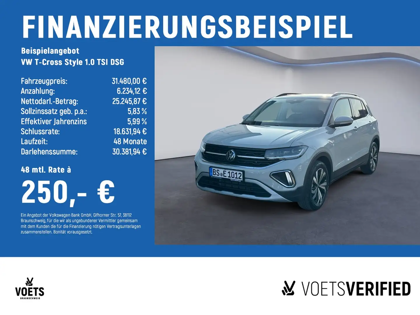 Volkswagen T-Cross Style 1.0 TSI DSG MATRIX-LED+LaneAssist Grau - 2
