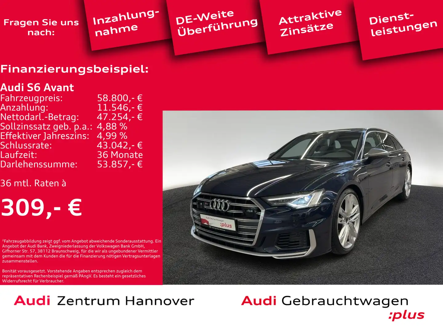 Audi S6 3.0 TDI quattro Pano Matrix Kamera ACC Blau - 2