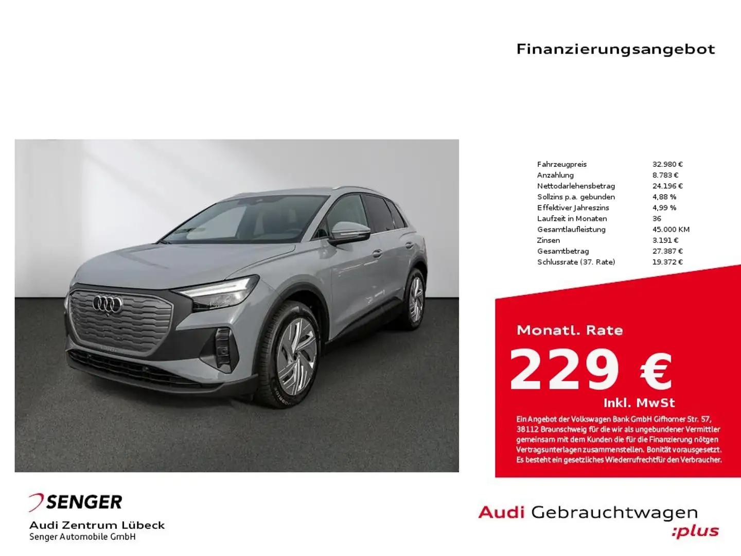 Audi Q4 e-tron 40 Nav AHK Standhzg. PDC GRA LED Grau - 1