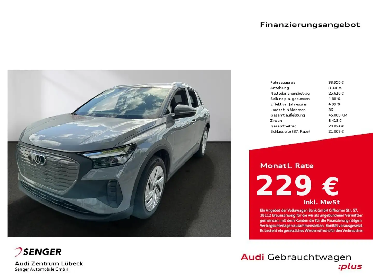 Audi Q4 e-tron 40 Nav AHK SHZ PDC GRA Grau - 1