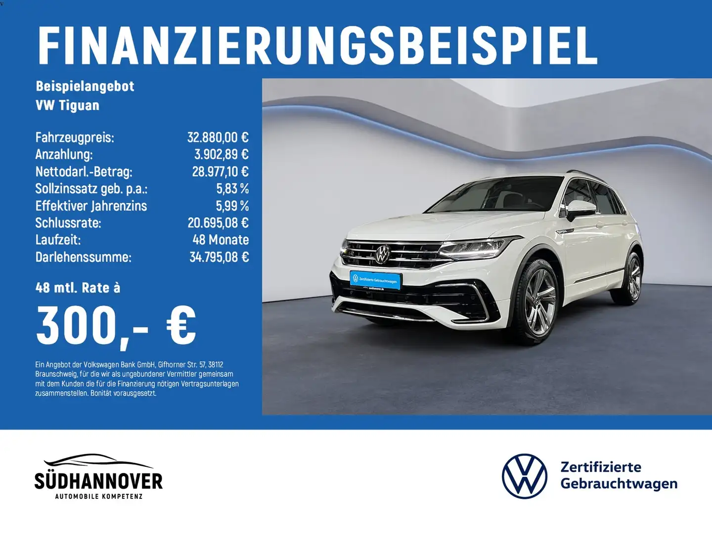 Volkswagen Tiguan R-Line 1.5 TSI DSG NAVI+LED+SHZ+PDC+ACC Weiß - 2